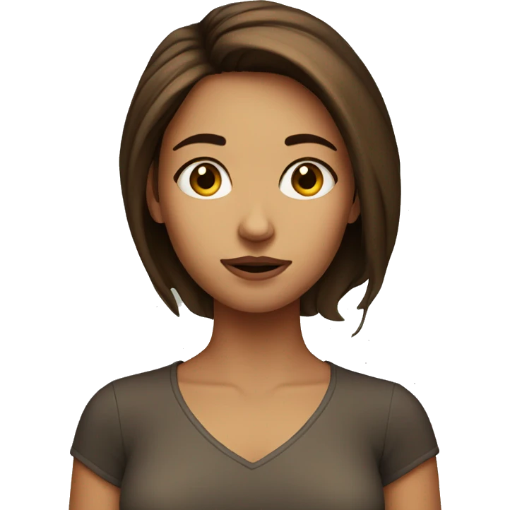 Side eye girl with brown hair emoji