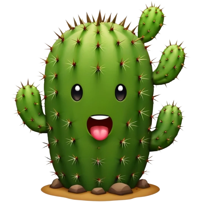 Cactus with a poo face emoji