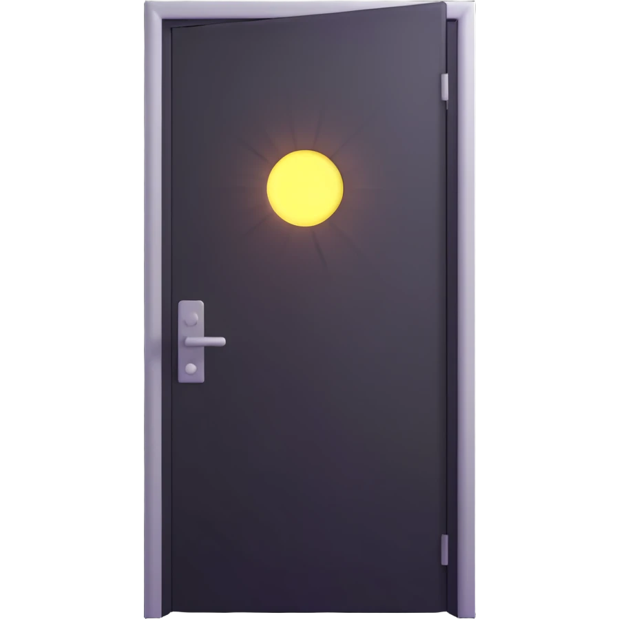 door slightly open with very bright light shining through emoji