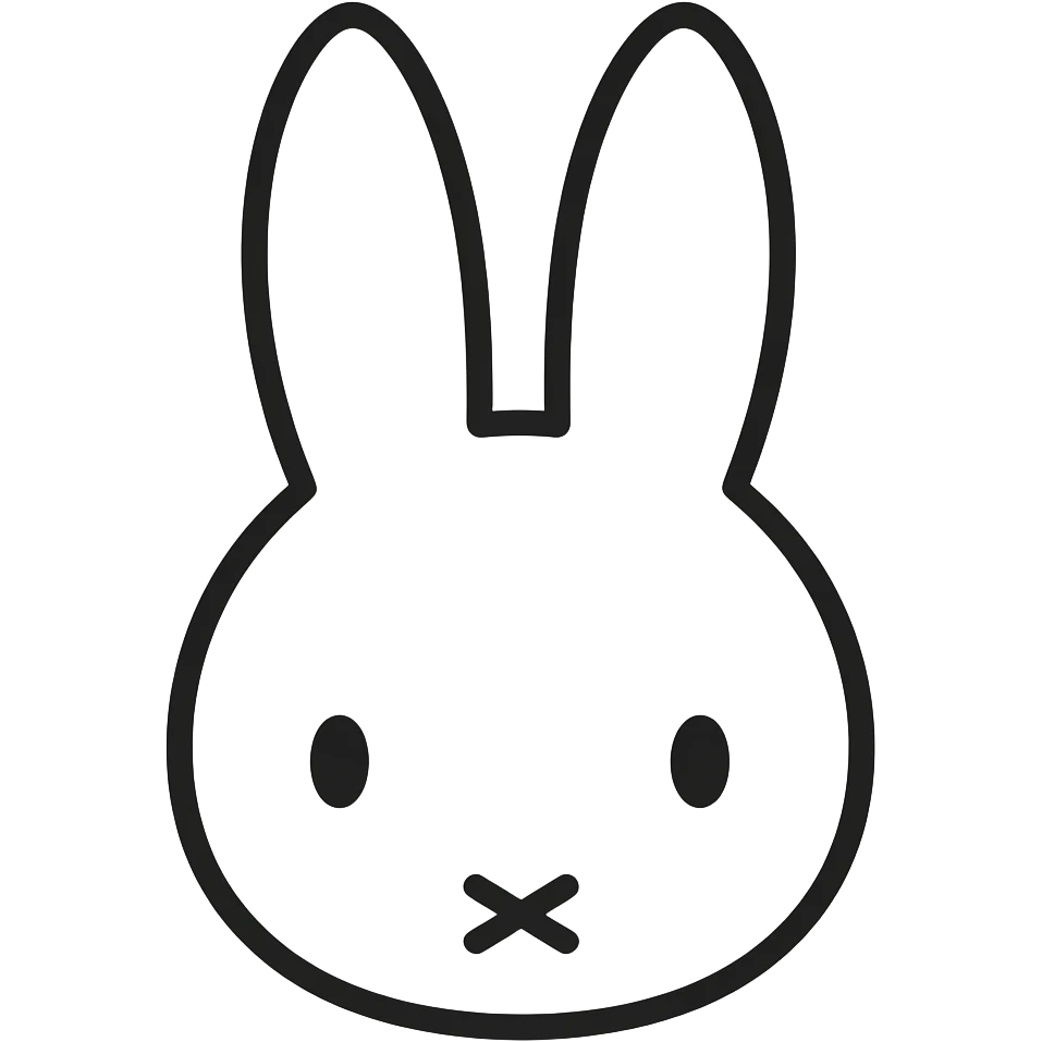Miffy face without black outline emoji