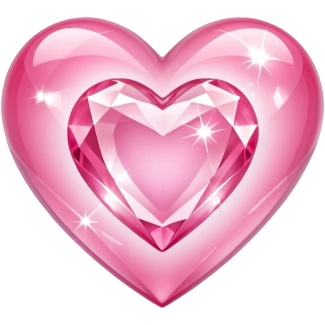 diamond heart with one mini pink heart inside of it  emoji