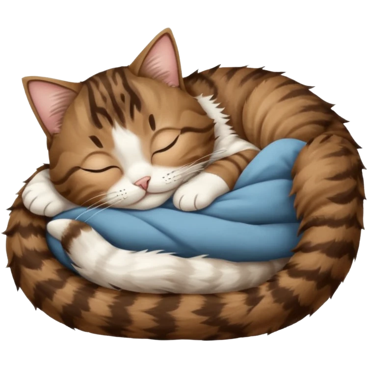 dark brown tabby and white cat sleeping upside down emoji