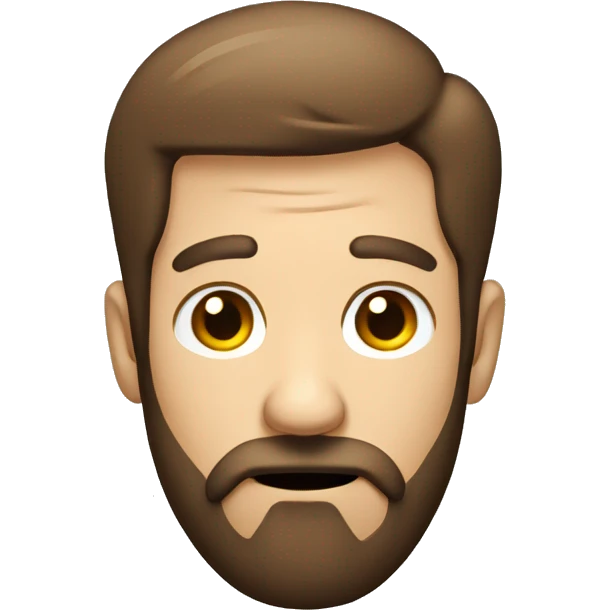 shrugging man with brown hair and beard emoji
