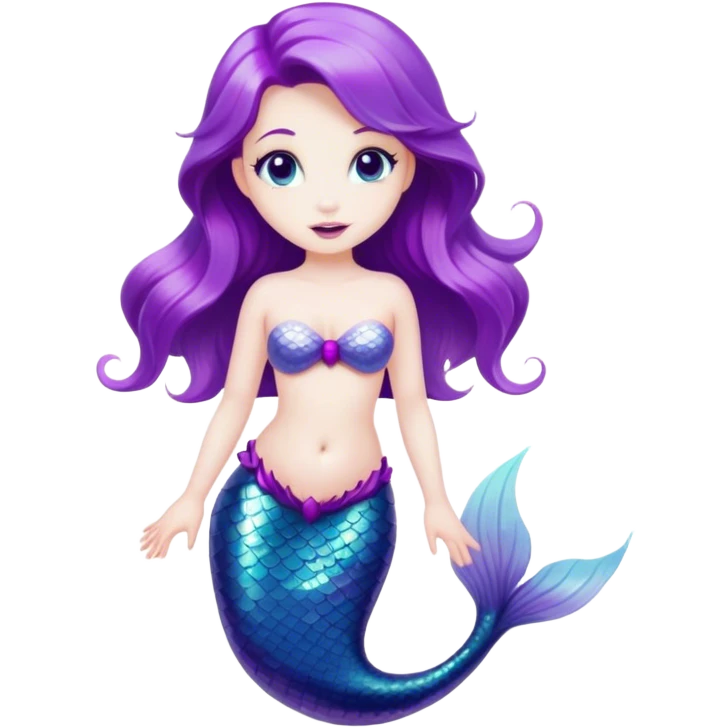 mermaid with purple tail pale emoji