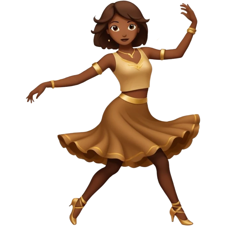 All Brown outline of a female dancing with thunder in the background  emoji