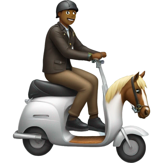 Horse riding with a scooter  emoji