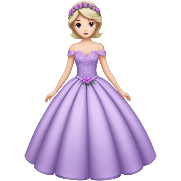 Lilac ball gown with flowers emoji