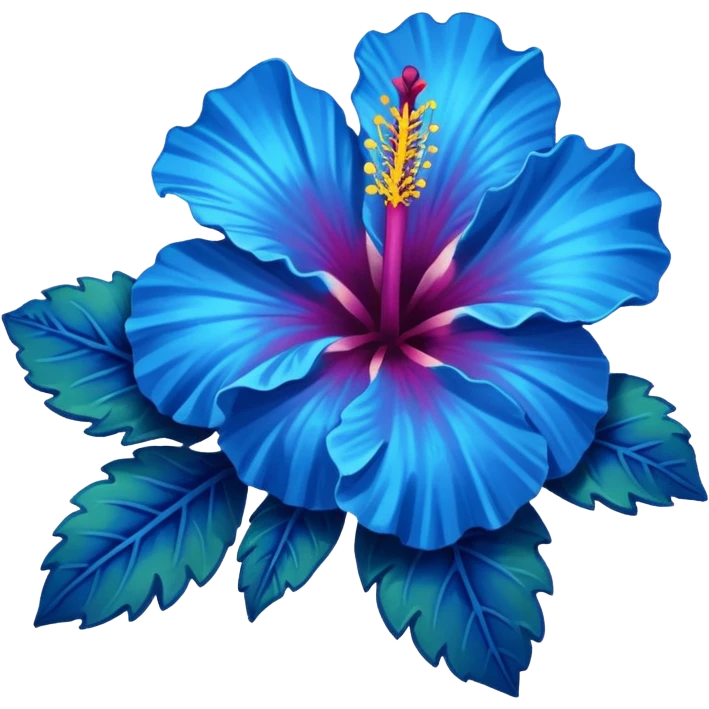 blue hibiscu emoji