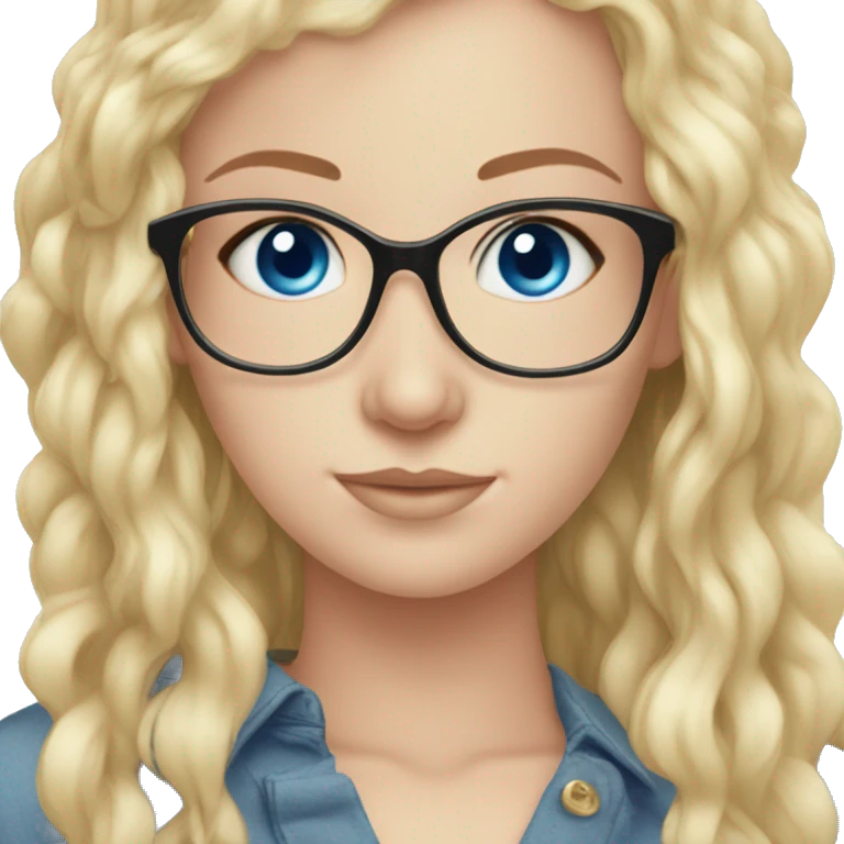 white girl blue eyes nose ring glasses blonde hair emoji