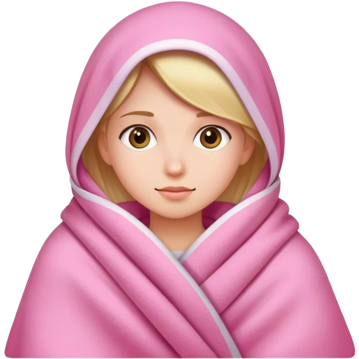 Girl in pink blanket emoji