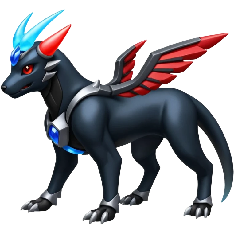 Shiny Metallic Alloy Onyx-Houndoom-Zekrom-Genesect-Pokémon-Fakémon-hybrid-creature emoji
