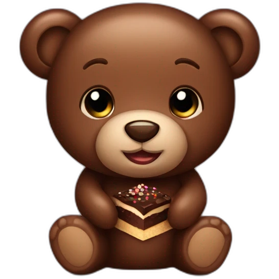 Teddy bear whit choclate emoji