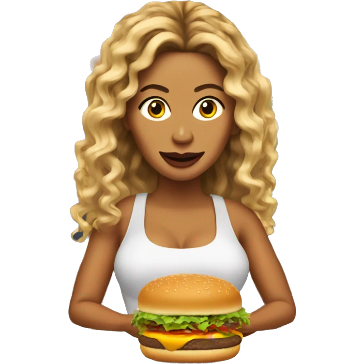 beyonce eating a burger emoji