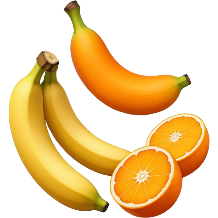 Banana in between 2 oranges at the bottom  emoji
