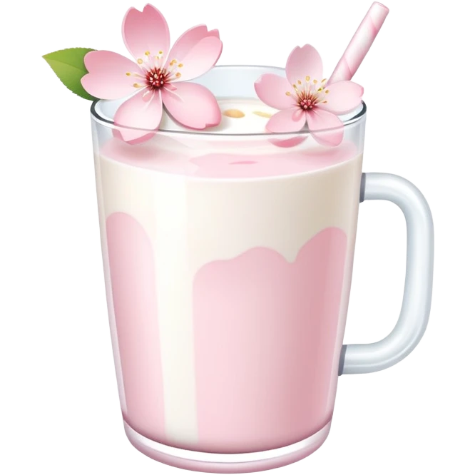 Cute Pastel pink and white Cherry Blossom Sakura Milk emoji