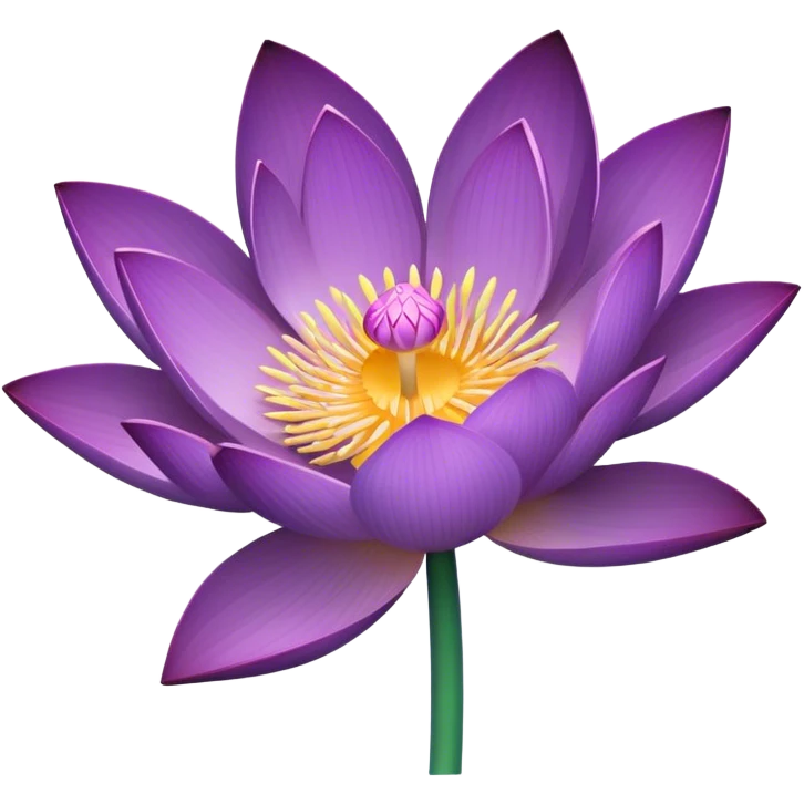 single Purple Lotus, stem emoji