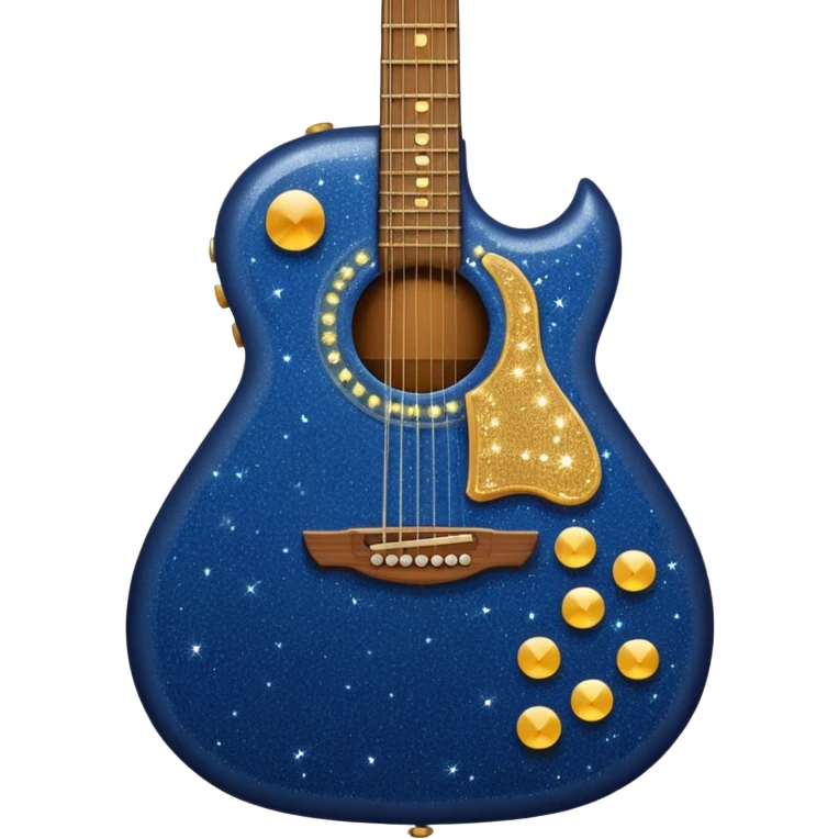 Sparkly navy guitar  emoji