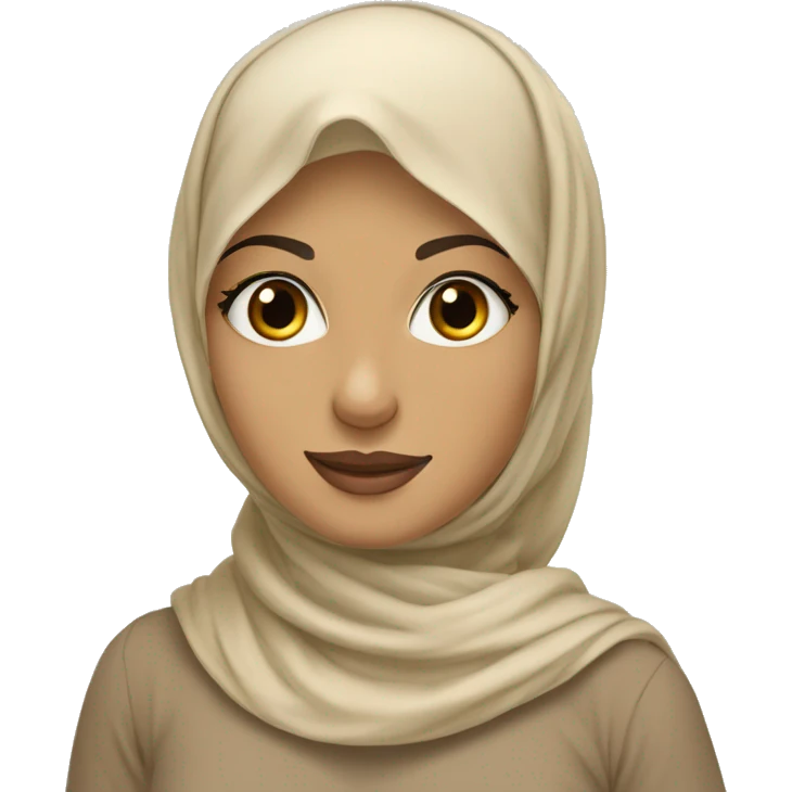 Hijabi with beige kopftuch and helle haut and pretty emoji