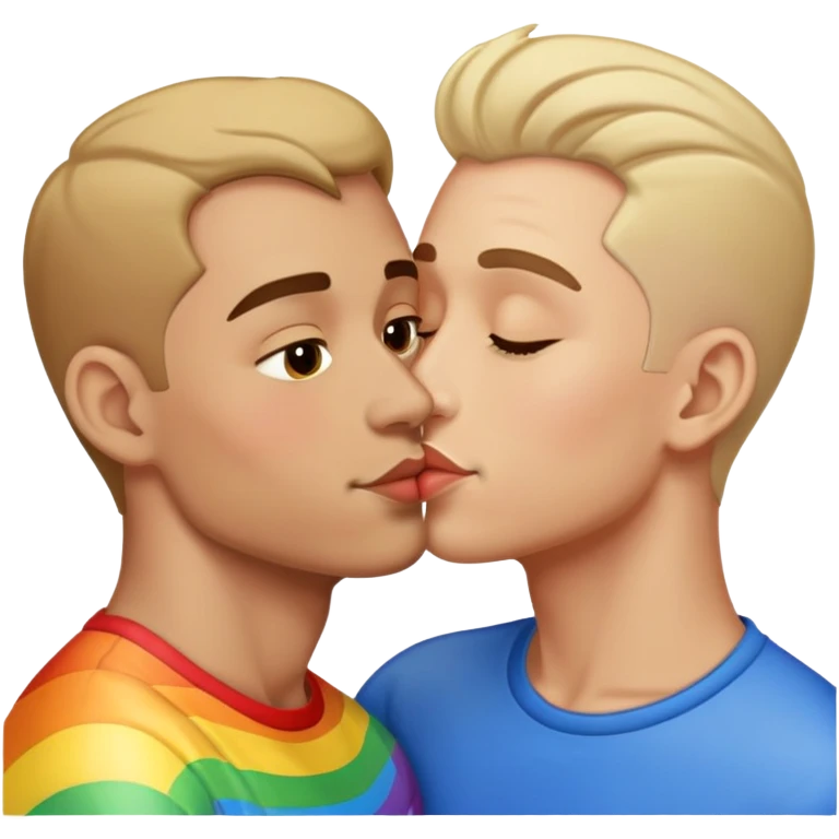 Gay man kissing a guy emoji