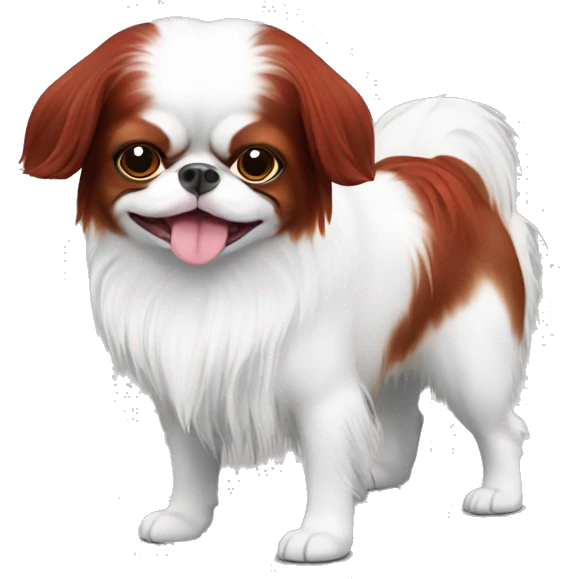 happy cute white and red japanese chin emoji