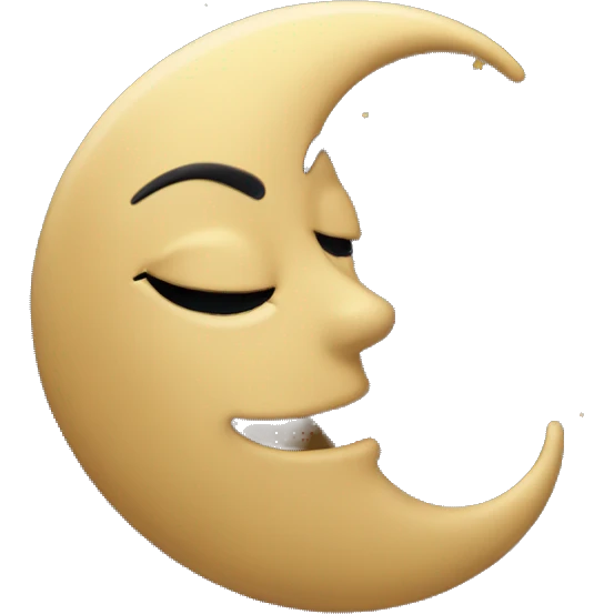 beautiful adorable crescent moon with a celestial theme in dune black and gold colors  emoji