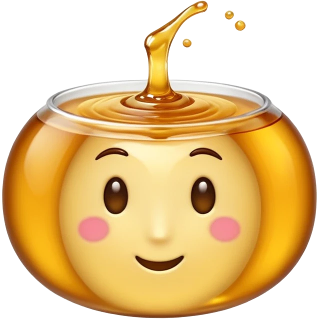 small swirl of pale golden syrup, glossy and thick, no face, no jar or extras, soft lighting, subtle shadows, emoji scale emoji