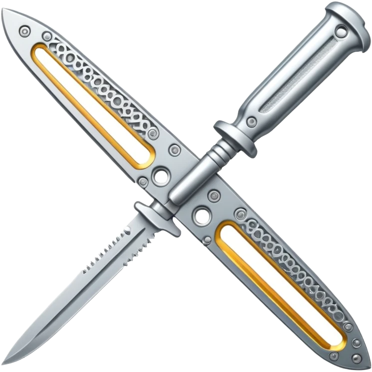 only Silver colour butterfly knife emoji