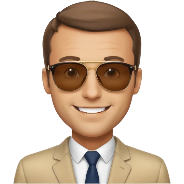 Emanuel macron avec des lunettes de soleil  emoji