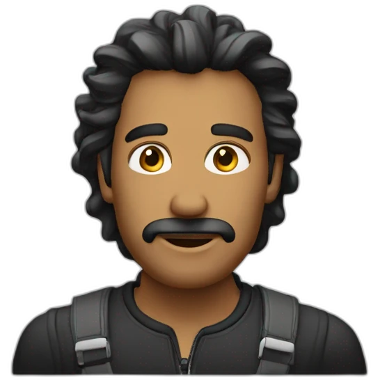 Homme au cheuvzux long noir emoji