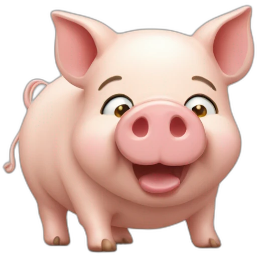 Cochon sur un chat emoji