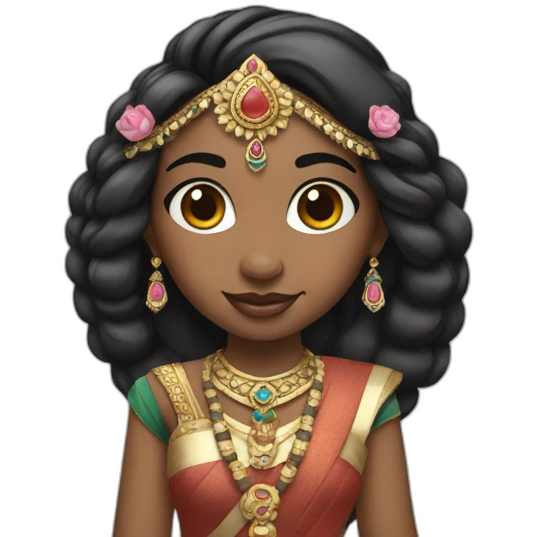 Indian princess with panda emoji