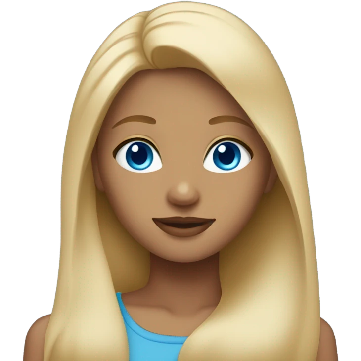 Tan girl with blonde hair and blue eyes emoji