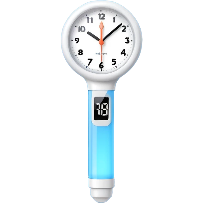 kpop light stick. digital clock set to 12:34 emoji