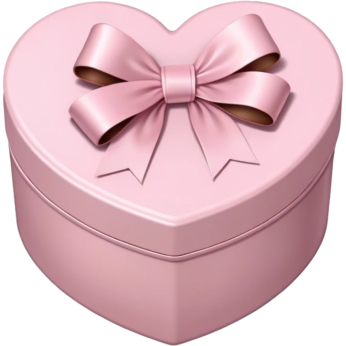 pale pink heart box, pale pink bow, filled with chocolates inside emoji