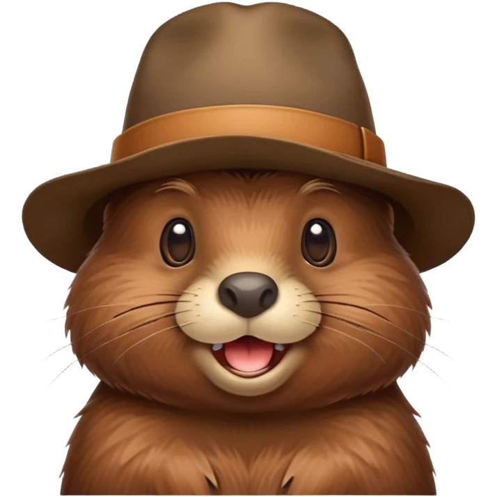 бобрик в шляпке emoji