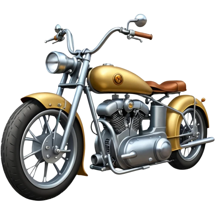 Tandem-wheel double rear axle steam-engined motorcycle  emoji