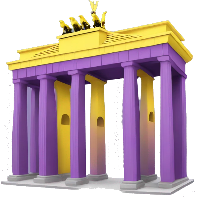 Purple and yellow brandenburg gate emoji