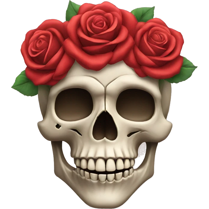 Skull with roses  emoji