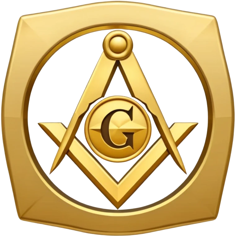 Masonic Square and Compass with a G in the center, simple Apple emoji style emoji