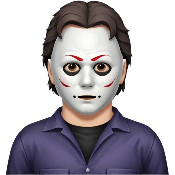 michael myers black eyes in the mask and upper torso emoji