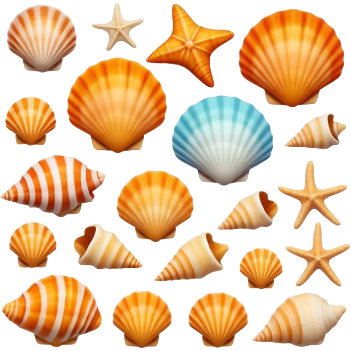 shells with a beach background, top-down view emoji