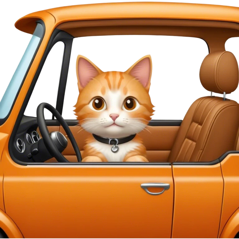 A cat driving a car emoji