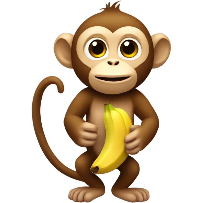 Monkey with a peeled banana emoji