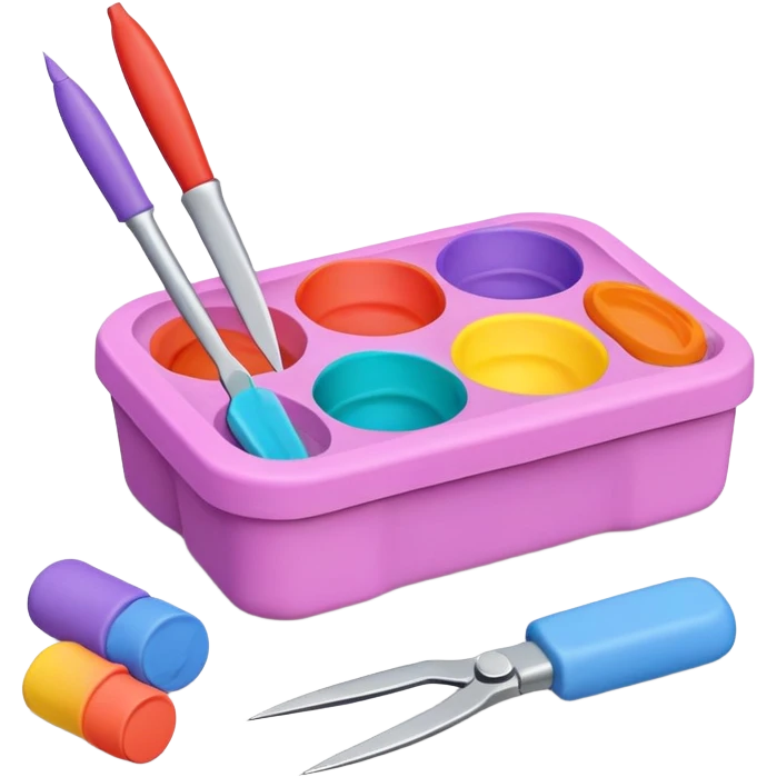 colorful modeling clay with tools emoji