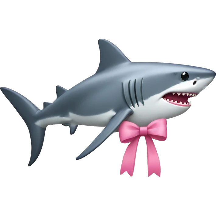 shark with little pink bow  emoji