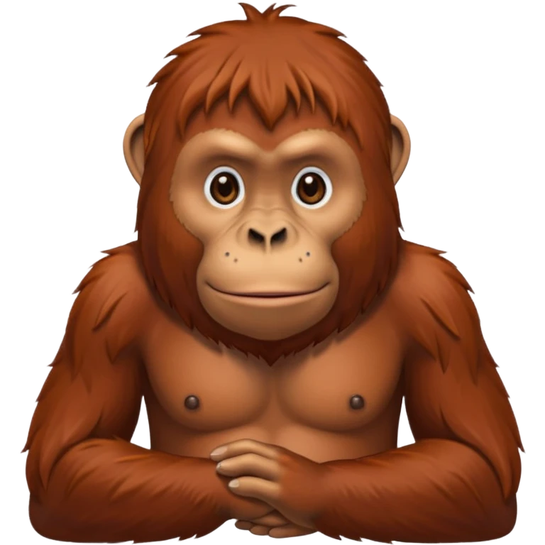 A sitting orangutan emoji