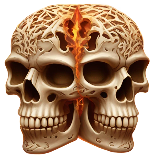 Twin flame skull emoji
