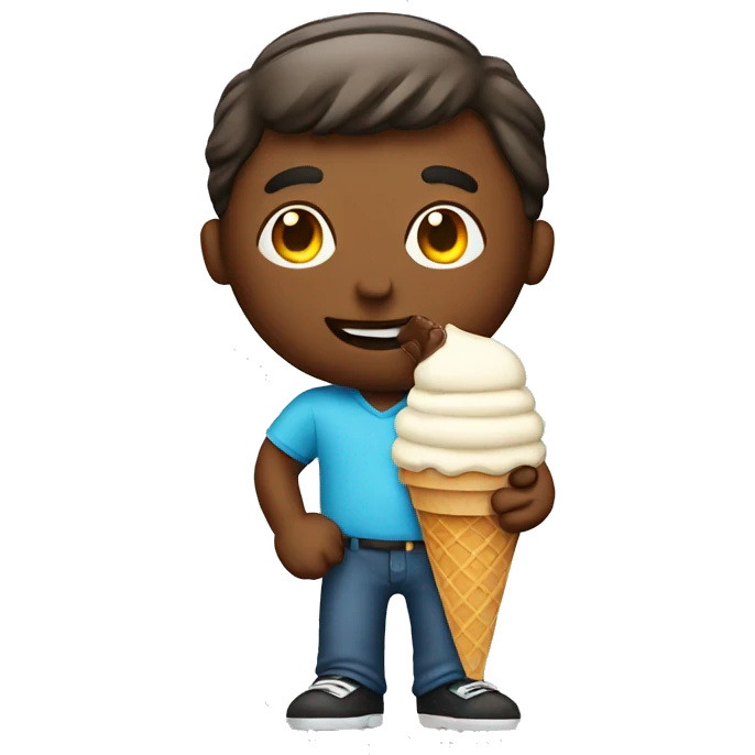 Men With a ice cream emoji