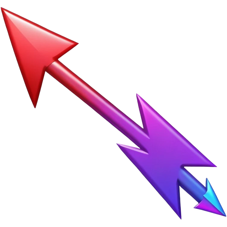 color gradient between red and purple glitter arrow right emoji