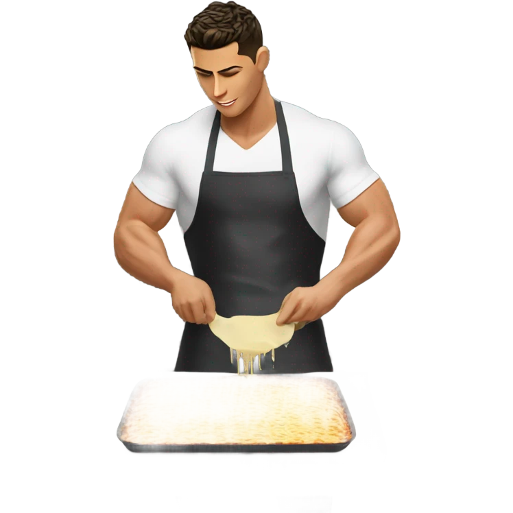 Cristiano Ronaldo cooking lasagna emoji